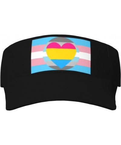 Trans Demiboy Pansexual Flag Unisex Sun Visor Cap - Ultimate UV Protection for Stylish Outdoor Fun! Black $11.07 Visors