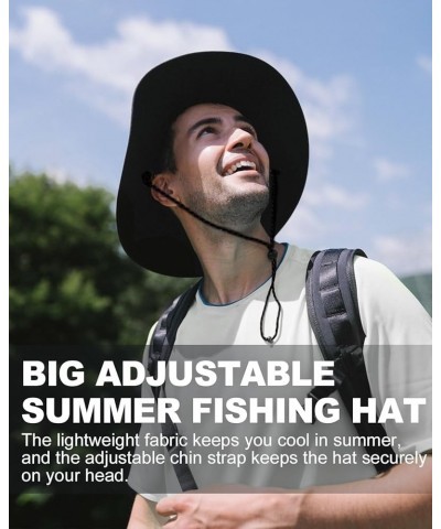 XXL Oversize UV Boonie Hats with Flap,Quick Dry Fishing Sun Hats,Adjustable Cooling Summer Hats with Strap Black-flap $10.00 ...