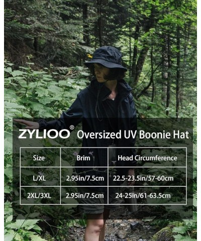 XXL Oversize UV Boonie Hats with Flap,Quick Dry Fishing Sun Hats,Adjustable Cooling Summer Hats with Strap Black-flap $10.00 ...