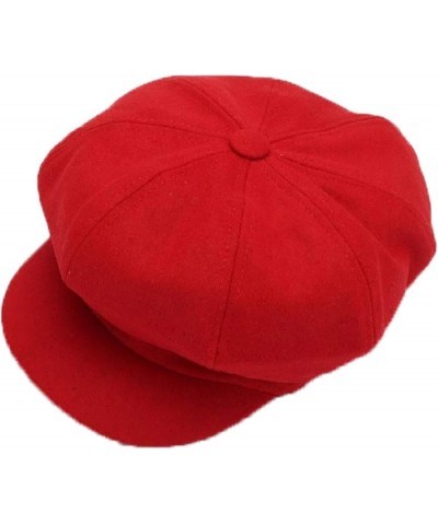 Woman Plain Colours Cabbie Hat Cute 8 Panels Visor Reversible Cotton Newsboy Caps Elastic Warm Painter Hat Wine Red $10.78 Ne...