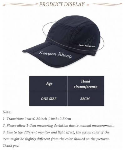 Packable Sun Hat, Women Folding Summer Sun Cap, Men Foldable Outdoor Hat Navy $10.69 Sun Hats