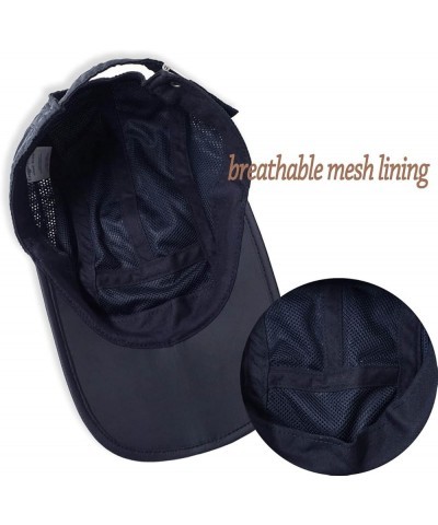 Packable Sun Hat, Women Folding Summer Sun Cap, Men Foldable Outdoor Hat Navy $10.69 Sun Hats