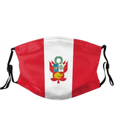 Peru Flag Face Mask Washable Reusable Adults Breathable with 2 Filters Black $12.58 Balaclavas