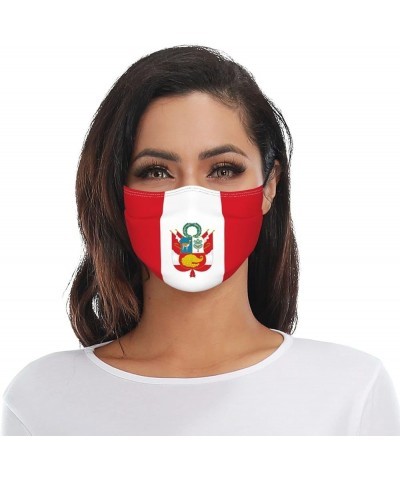 Peru Flag Face Mask Washable Reusable Adults Breathable with 2 Filters Black $12.58 Balaclavas