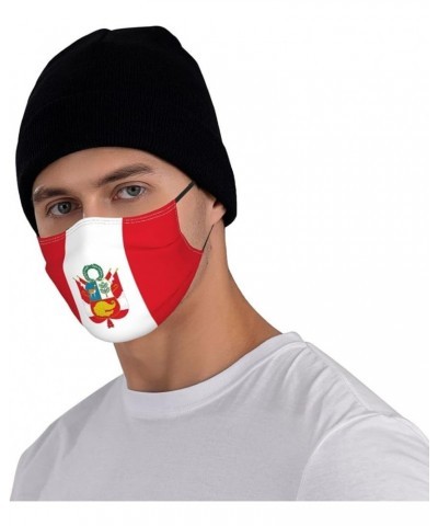 Peru Flag Face Mask Washable Reusable Adults Breathable with 2 Filters Black $12.58 Balaclavas