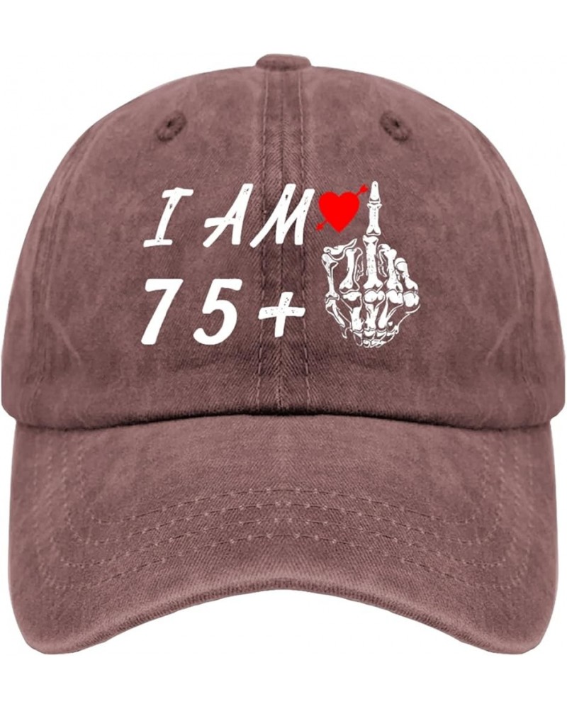 Birthday Gifts for Men Women Hat I Am 75 Plus 1 Middle Finger A 76th Birthday Hat & Funny Cowboy Hats and Wine Red $10.80 Cow...