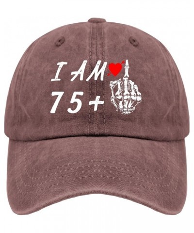 Birthday Gifts for Men Women Hat I Am 75 Plus 1 Middle Finger A 76th Birthday Hat & Funny Cowboy Hats and Wine Red $10.80 Cow...