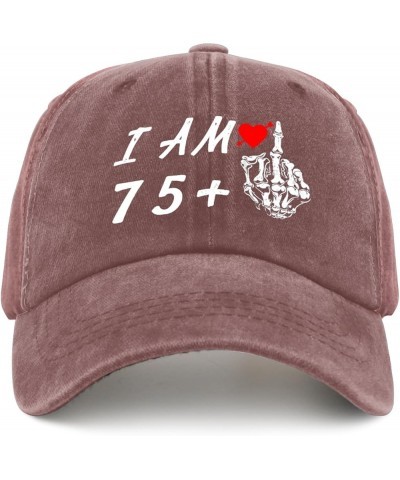 Birthday Gifts for Men Women Hat I Am 75 Plus 1 Middle Finger A 76th Birthday Hat & Funny Cowboy Hats and Wine Red $10.80 Cow...