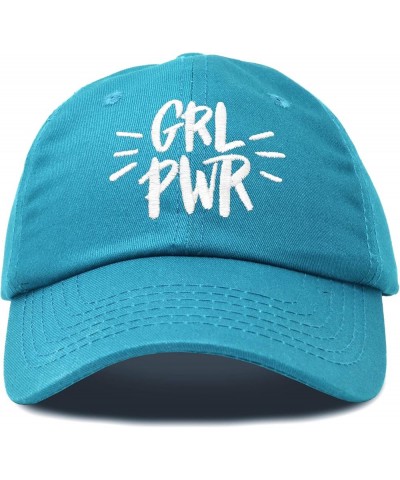 Girl Power Baseball Cap Dad Hat Womens Girls Teens Teal $8.80 Baseball Caps