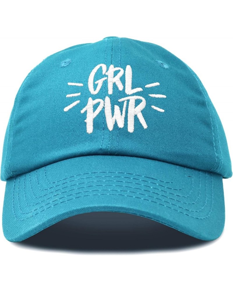 Girl Power Baseball Cap Dad Hat Womens Girls Teens Teal $8.80 Baseball Caps