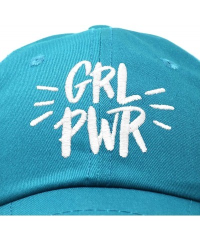 Girl Power Baseball Cap Dad Hat Womens Girls Teens Teal $8.80 Baseball Caps