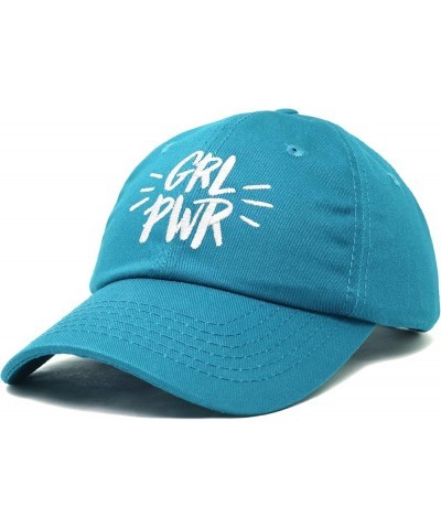 Girl Power Baseball Cap Dad Hat Womens Girls Teens Teal $8.80 Baseball Caps