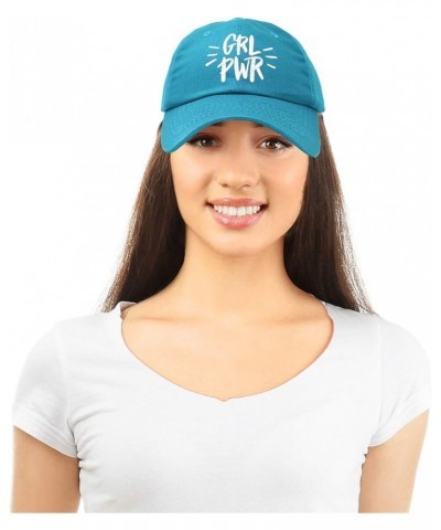 Girl Power Baseball Cap Dad Hat Womens Girls Teens Teal $8.80 Baseball Caps