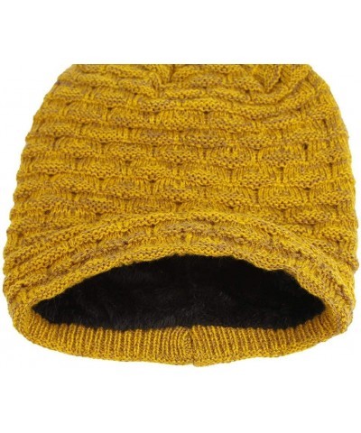 Womens Mens Winter Warm Hat Crochet Slouchy Beanie Oversized Winter Hats 2022 Printed Faux Fur Pom Knitted Caps Yellow $9.09 ...