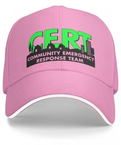 Adult Adjustable Sun Hat Cert Community Emergency Response Team Snapback Cap Baseball Cap Cotton Twill Plain Hat Pink $15.72 ...