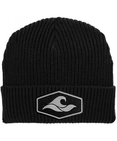 Koloa Surf Hexagon Cuffed Beanies Black With Hexagon Patch $14.72 Skullies & Beanies