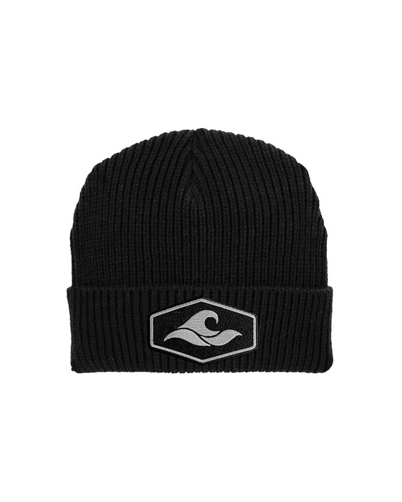 Koloa Surf Hexagon Cuffed Beanies Black With Hexagon Patch $14.72 Skullies & Beanies