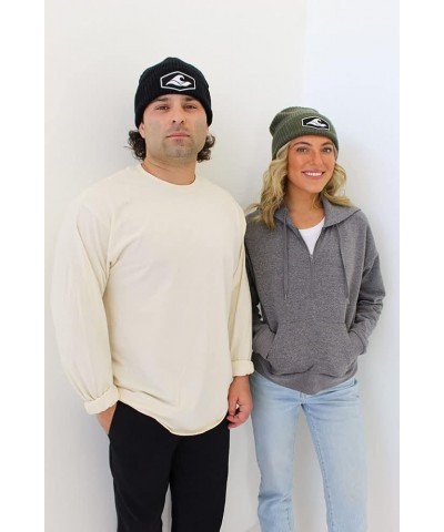 Koloa Surf Hexagon Cuffed Beanies Black With Hexagon Patch $14.72 Skullies & Beanies