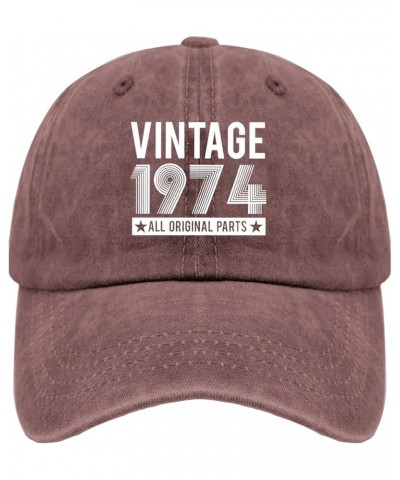 Vintage 1974 All Original Parts hat River hat Pigment Black Mens hat Gifts for Daughter Cycling Caps Wine Red $11.75 Sun Hats