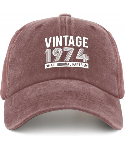 Vintage 1974 All Original Parts hat River hat Pigment Black Mens hat Gifts for Daughter Cycling Caps Wine Red $11.75 Sun Hats