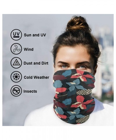 Flowers Plants Black Bandana Face UV Sun Protection Mask, Neck Gaiter Half Face Cover Face Scarf for Outdoor Running $10.79 B...