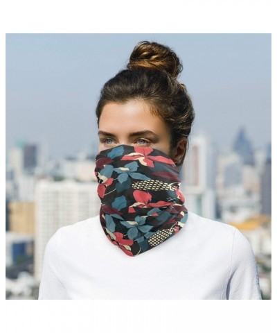 Flowers Plants Black Bandana Face UV Sun Protection Mask, Neck Gaiter Half Face Cover Face Scarf for Outdoor Running $10.79 B...