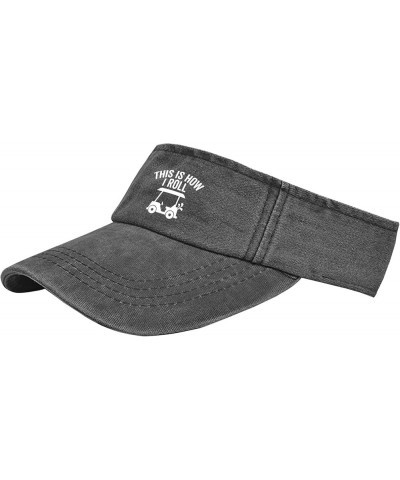 This is How I Rollss Hats Sun Visor Hat for Adult Ponytail Hat Reversible Golf Hats Allblack $10.78 Visors