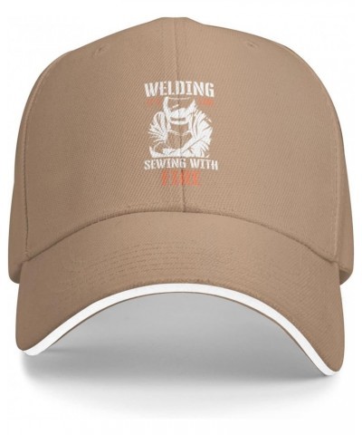 Welding It's Like Sewing with Fire Funny Welder Baseball Hats for Men Adjustable Dad Hat Trucker Cap,Natural $10.80 Baseball ...