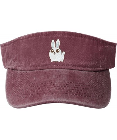 Cute Cartoon Rabbit Sun Hat Sun Visor Hats for Women Men Baseball Cap Golf Hats Red $10.41 Visors