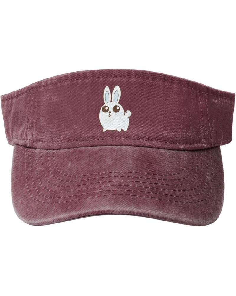 Cute Cartoon Rabbit Sun Hat Sun Visor Hats for Women Men Baseball Cap Golf Hats Red $10.41 Visors