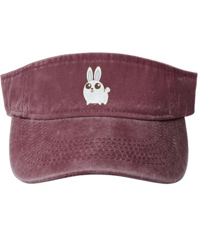 Cute Cartoon Rabbit Sun Hat Sun Visor Hats for Women Men Baseball Cap Golf Hats Red $10.41 Visors