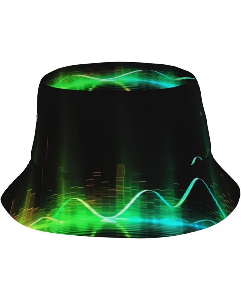 Giraffe on The Grassland Printed Fashion Bucket Hat Beach Sunhat Outdoor Fisherman Hat Cool Music Sound Wave $14.03 Bucket Hats