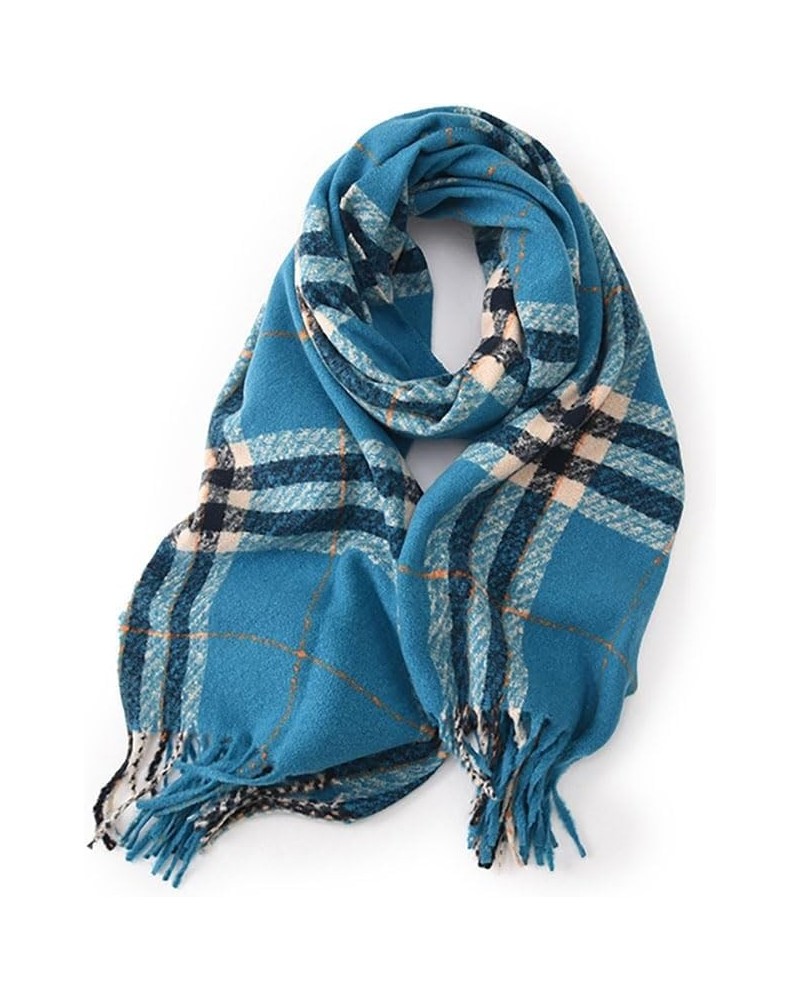 Womens Scarf womens scarves Long Scarf Cashmere knitted Scarf for women Warm Thick Scarf Plaid Scarf Winter Scarf-271 Multico...