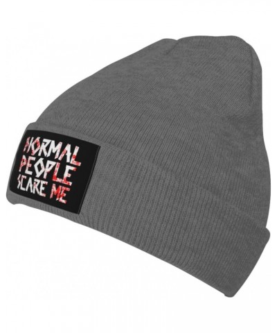 Funny Normal People Scare Me Mens Winter Beanie Hats Warm Knit Hats Skull Cap Winter Hat for Women Deep Heather $9.58 Skullie...