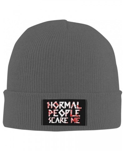 Funny Normal People Scare Me Mens Winter Beanie Hats Warm Knit Hats Skull Cap Winter Hat for Women Deep Heather $9.58 Skullie...