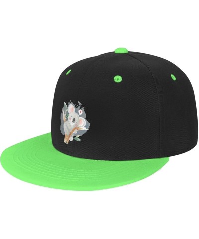 Sleeping Koala Baseball Cap for Men Women Snapback Hat Adjustable Flat Bill Hats Green $14.34 Baseball Caps