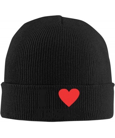 Jesus - I Love Jesus Beanie Hat Men Winter Warm Hat Women Knit Stocking Hat Slouchy Skull Cap Knitted Hat Black Black $9.95 S...