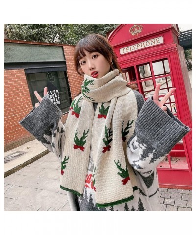 Ladies Fashion Casual Wrap Scarf And Fashion Women Men Christmas Models Shawl Couple Knitted Warm Scarf D $11.75 Scarves