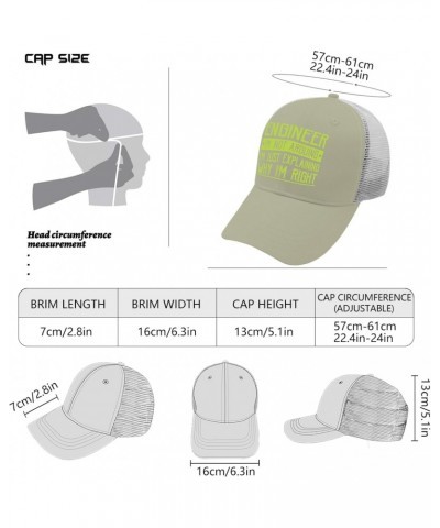 Engineer I'm Not Arguing caps Mens Cap Apricot Womens Golf hat Gifts for Men Baseball Hat $9.88 Baseball Caps