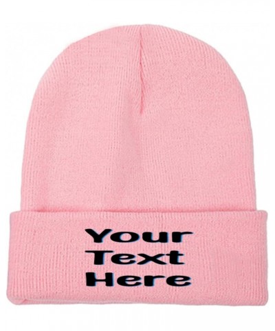 Personalized Knit Skullcaps Add Images/Text for Men Women White Pink $10.64 Skullies & Beanies