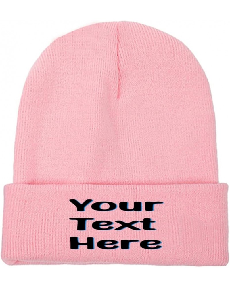 Personalized Knit Skullcaps Add Images/Text for Men Women White Pink $10.64 Skullies & Beanies