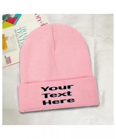 Personalized Knit Skullcaps Add Images/Text for Men Women White Pink $10.64 Skullies & Beanies