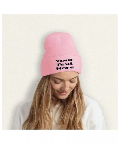 Personalized Knit Skullcaps Add Images/Text for Men Women White Pink $10.64 Skullies & Beanies