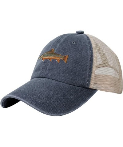 Funny-Trout-Fishing-Fisherman Gifts for Women Men Funny Washed Baseball Cap Adjustable Dad Hats for Men Women Black Navy Blue...