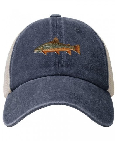 Funny-Trout-Fishing-Fisherman Gifts for Women Men Funny Washed Baseball Cap Adjustable Dad Hats for Men Women Black Navy Blue...