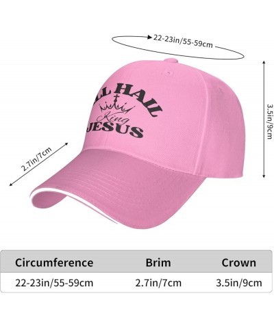 All-Hail King-Jesus Cap Christ Cross Christian 2024 Baseball Cap for Men Women Trucker Hat Pink $12.93 Baseball Caps