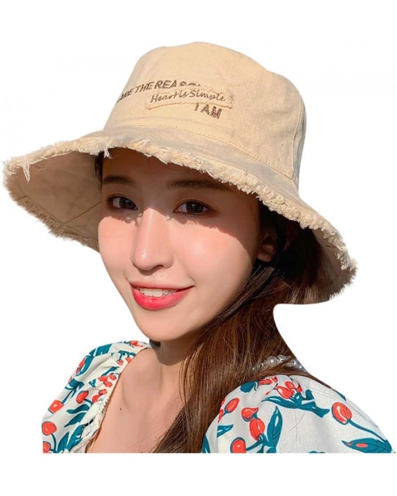 Casual Denim Fisherman Hats Sun Protection Foldable Beach Hat Summer Fashion Trend Outdoor Sport Seaside Caps Beige $8.74 Buc...