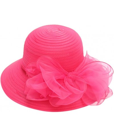 Women's Church Fascinator Bridal Tea Party Wedding Hat Chew Hat Hot Pink-j $7.34 Sun Hats