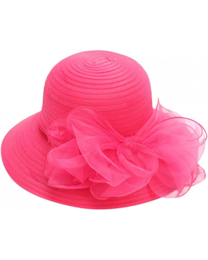 Women's Church Fascinator Bridal Tea Party Wedding Hat Chew Hat Hot Pink-j $7.34 Sun Hats