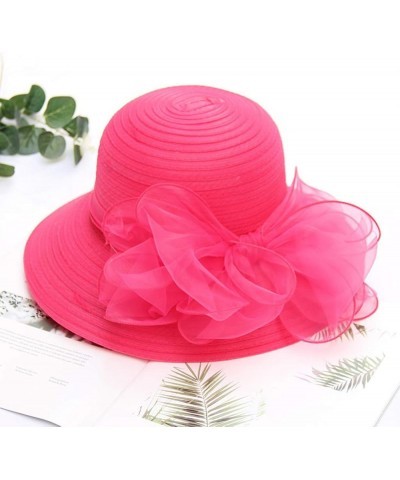 Women's Church Fascinator Bridal Tea Party Wedding Hat Chew Hat Hot Pink-j $7.34 Sun Hats